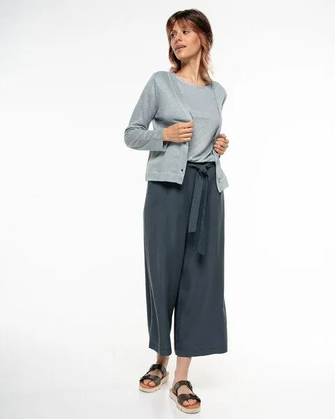 Alma & Lovis Alma & Lovis Eleganter Cardigan aus 100% Leinen-Jersey | Leinen Jersey Jacket, Silver blue (hellblau), – Produktbild 2 von 4