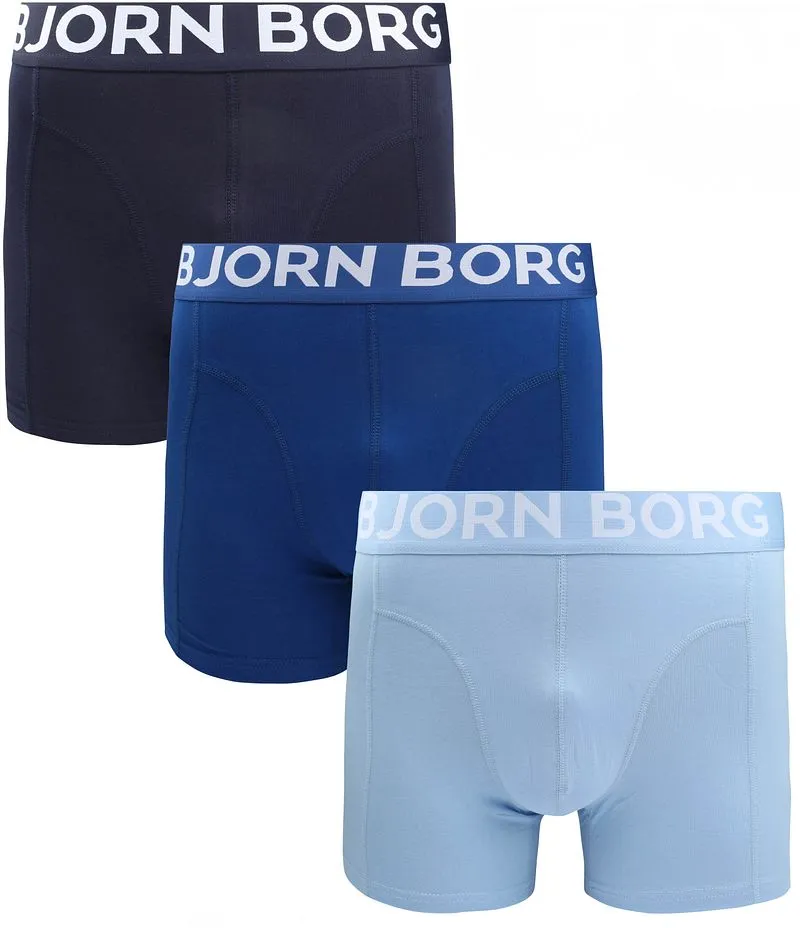 Bjorn Borg Bjorn Borg Björn Borg Boxershorts 3er-Pack Blau, Hellblau, – Produktbild 2 von 5