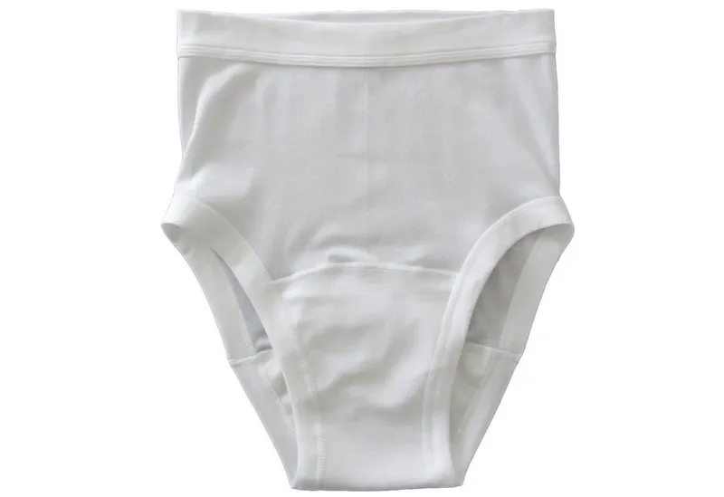 HERMKO Inkontinenzslip 1265 Inkontinenz Slip Bio-Baumwolle Weichbund Auslaufschutz bequem, Weiß, – Produktbild 3 von 4