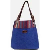 Dragolina Dragolina Shopper Miss Eve mit Webstoff der Pwo Karen, Azurblau (blau), – Produktbild 1 von 1