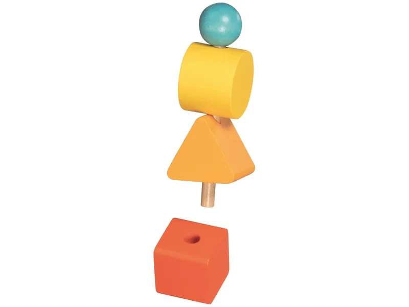 Goki goki Schraubklötze Zwerge aus Holz, 12-teilig, bunt lackiert Höhe 12,7 cm, Durchmesser 4,2 cm, Mehrfarbig, – Produktbild 2 von 2