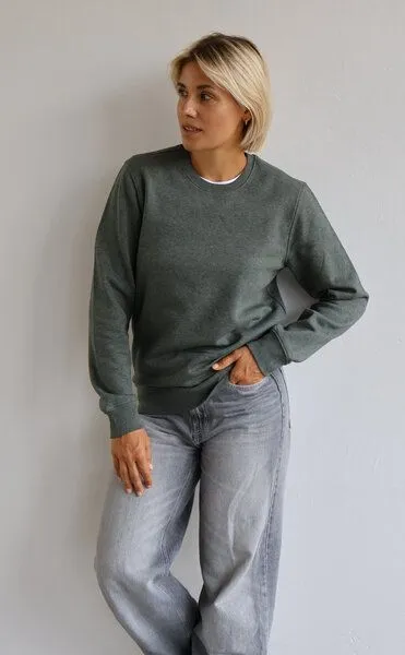 Kultgut Kultgut NEW Recycling Generation - Vegan Sweatshirt / Kuschelig weich, Naturgrünmeliert, – Produktbild 4 von 4