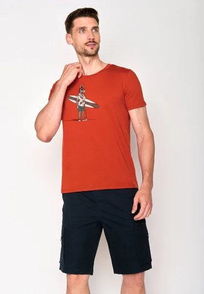GreenBomb GREENBOMB Print T-Shirt Animal Donkey Surf Guide, Clay red, – Produktbild 2 von 4