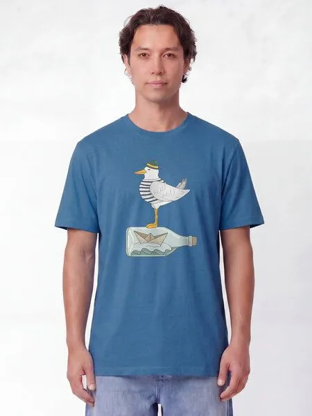 watapparel watapparel T-Shirt Unisex Möwe mit Hut, Mindful blue, – Produktbild 2 von 2