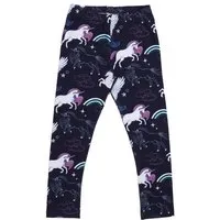 Walkiddy Kinder Leggings GOTS zertifiziert – Dunkelblau mit Einhorn- und Pegasusmotiv, weich & bequem | von Walkiddy, Blau, – Produktbild 1 von 1