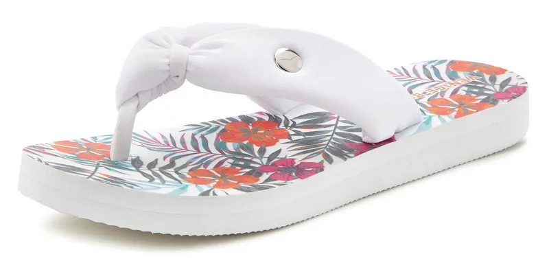 VENICE BEACH VENICE BEACH Sandale, Badeschuh, Sommerschuhe, Badelatsche, Flip Flop, Badeschlappe Badezehentrenner Zehentrenner mit wasserabweisender und leichter Sohle VEGAN, Weiß, – Produktbild 3 von 5