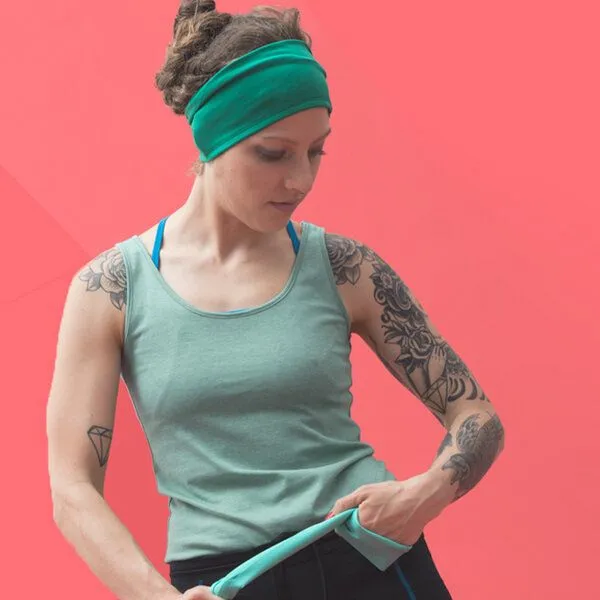 nice to meet me nice to meet me Essential Sport Tank – Tanktop aus Baumwolle und Polyester, Grey melange, – Produktbild 2 von 4