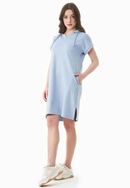 ORGANICATION ORGANICATION Kleid aus Bio-Baumwolle, Ice blue, – Produktbild 3 von 4