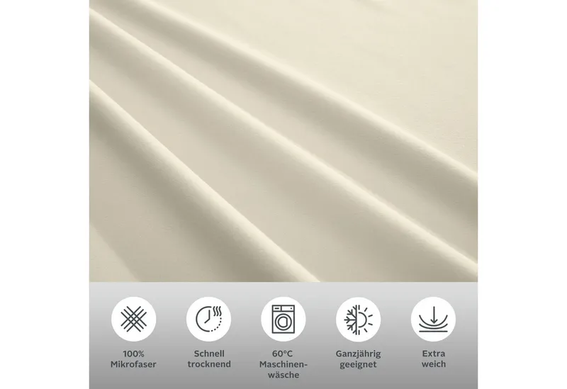 OTTO home Bettwäsche Desner 100% Microfaser, extra weich, allergikerfreundlich, Microfaser, 2 teilig, Premium Qualität, uni, schnell trocknend, pflegeleicht, ab 135x200 cm, Gelb, – Produktbild 3 von 4