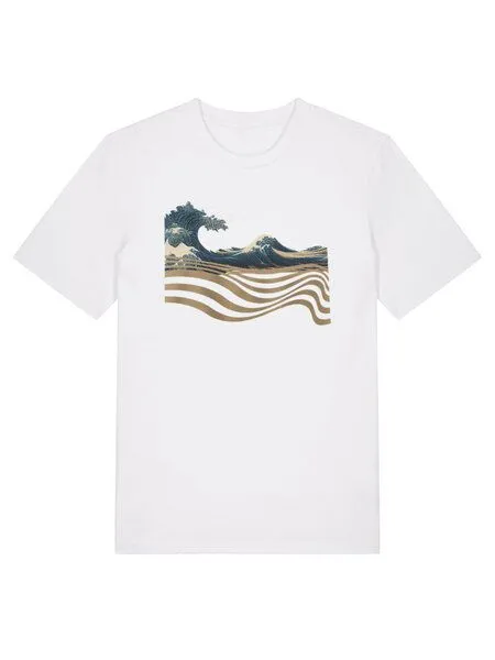 Kultgut Kultgut Artdesign- Biofair Shirt 100% Biobaumwolle / Wave, Weiß, – Produktbild 2 von 3