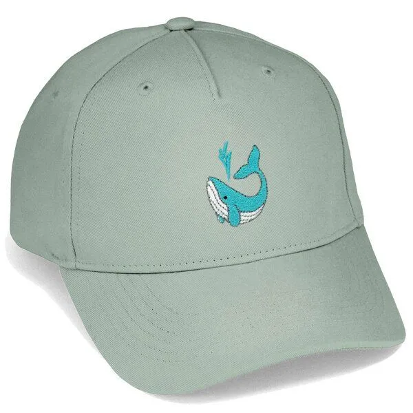 LIGARTI Bestickte Cap – Walter der Wal – LIGARTI Tiermanufaktur, Mintgrun, – Produktbild 1 von 4