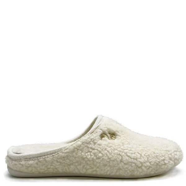 thies Veganer "thies ® Eco Teddy Slipper" aus kuscheliger Biobaumwolle, Off white (weiß), – Produktbild 1 von 4