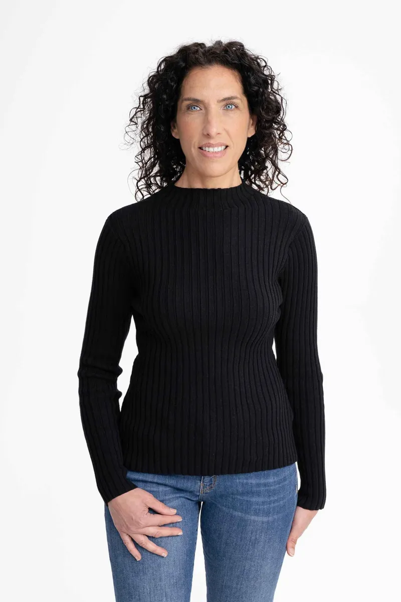 MELA MELA Damen vegan Strickpullover Namari Schwarz, Schwarz, – Produktbild 2 von 2