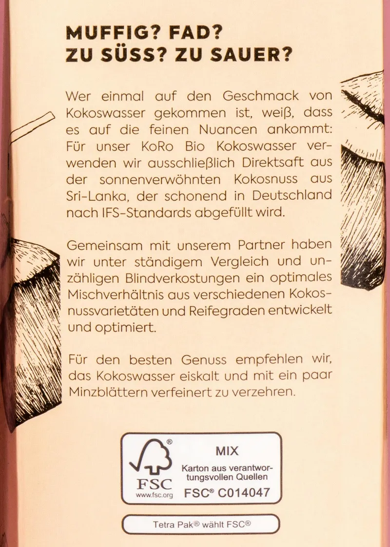 KoRo Bio Kokoswasser 12 x 1 L – Produktbild 3 von 5