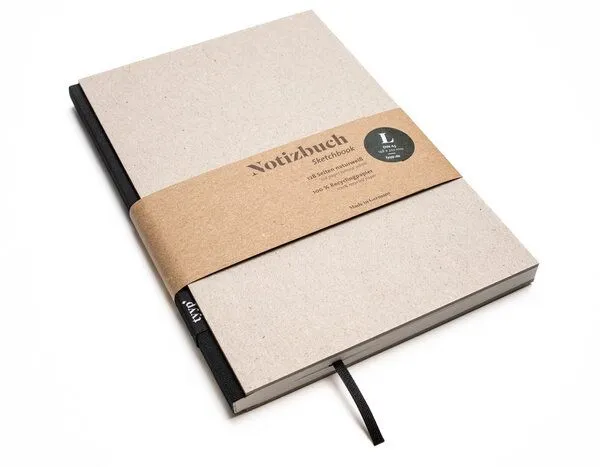 tyyp tyyp Notizbuch A5 – 100% Recyclingpapier – handmade in Germany – BerlinBook, Schwarz, – Produktbild 1 von 4