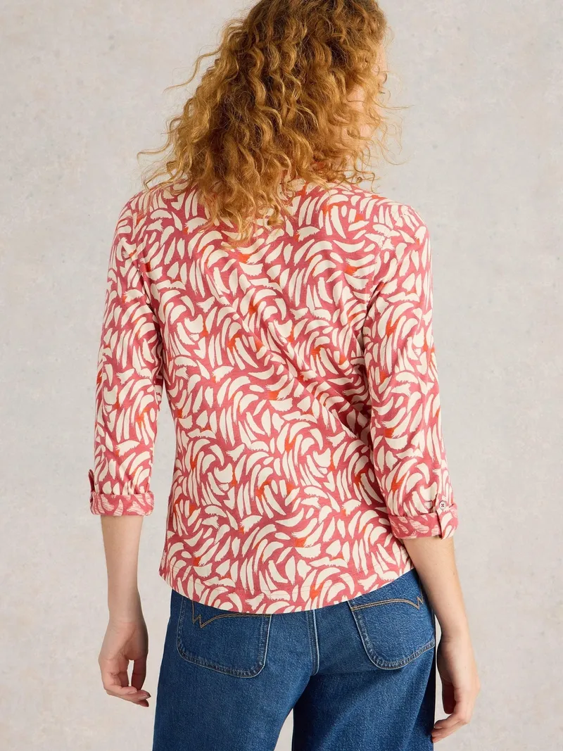White Stuff Jerseybluse Annie - 52, Rosa multi, – Produktbild 4 von 4