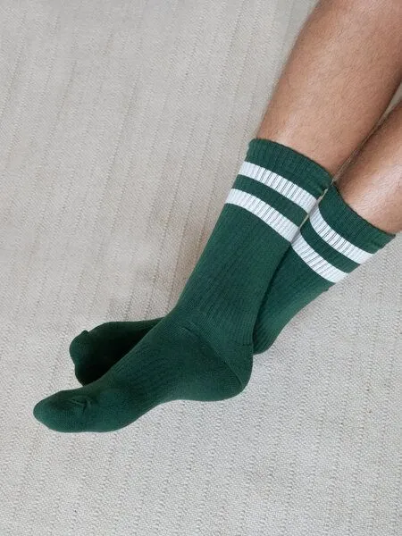 FUXBAU FUXBAU Retro Tennissocken, Grün creme, – Produktbild 2 von 4