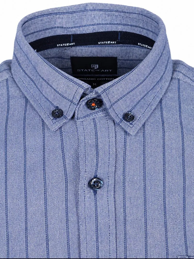 State of Art State of Art Hemd Gestreift Navy - Größe M, Dunkelblau, – Produktbild 5 von 5