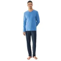 mey Mey Herren Schlafanzug Pyjama lang "Micro Blue" Made-in-Green, Blau, – Produktbild 1 von 1