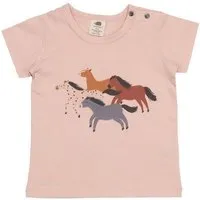 Walkiddy T-Shirt Altrosa Pferde-Frontprint Bio-Baumwolle GOTS – Walkiddy – Produktbild 1 von 1