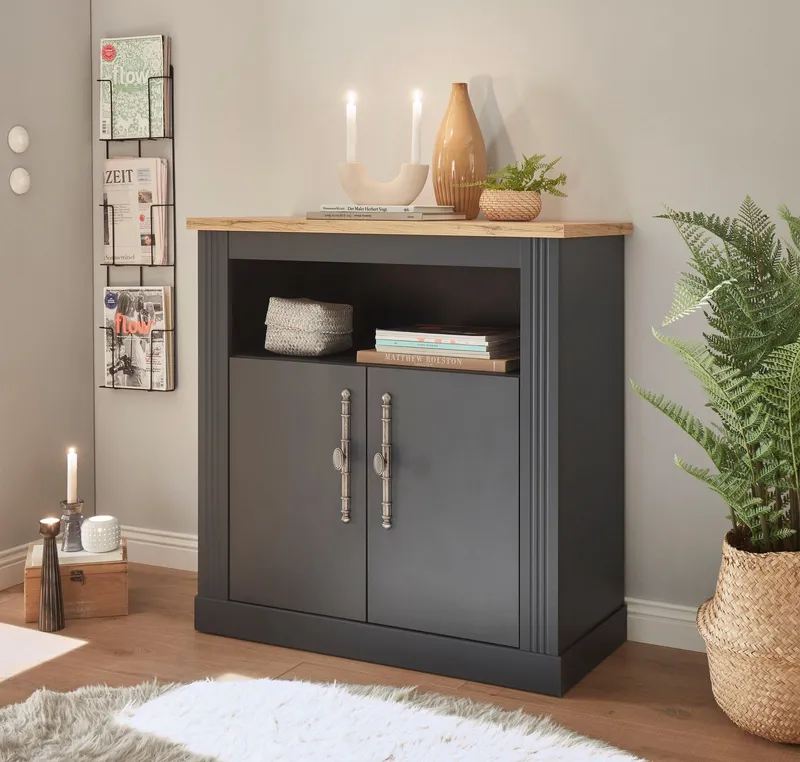 OTTO home Kommode WESTMINSTER (Breite ca. 92 cm), im romantischen Landhausstil, Grau, – Produktbild 1 von 5