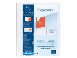 10 Exacompta Ringbücher "Kreacover", DIN A4 Maxi, 4 Ringe 25 mm, RB 47 mm, 2 Taschen, weiß – Produktbild 1 von 1