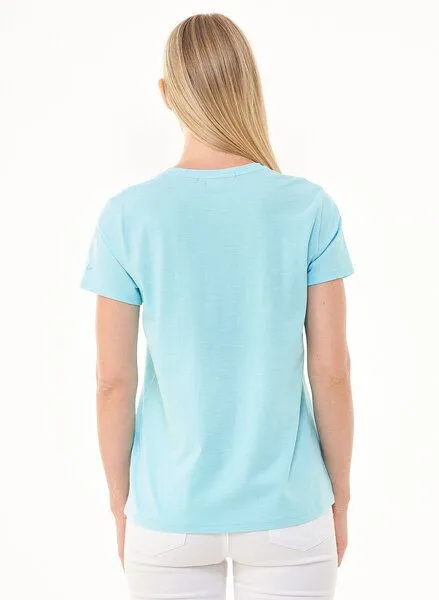 ORGANICATION ORGANICATION Damen Basic T-Shirt aus Bio-Baumwolle, Blau(mint), – Produktbild 4 von 4