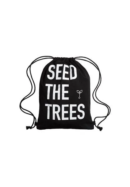 THOKKTHOKK ThokkThokk Unisex Turnbeutel SEED THE TREES aus Bio-Baumwolle, Black (schwarz), – Produktbild 1 von 2