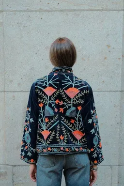 Haus of Namaste Haus of Namaste Bestickte Samtjacke aus Bio-Baumwolle – wendbar – Produktbild 1 von 1