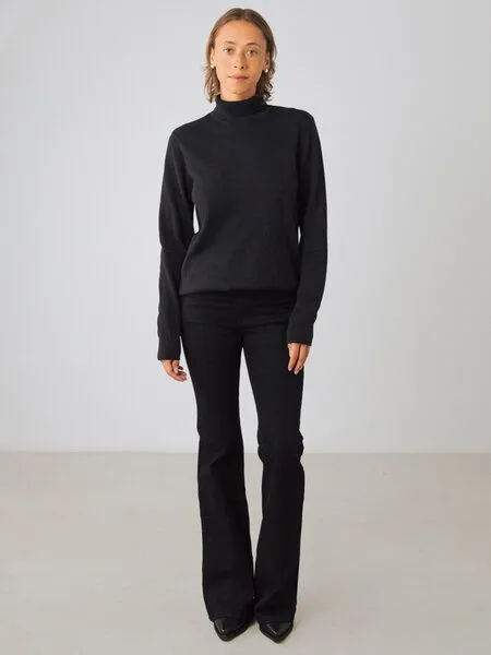 Honest Basics Honest Basics Damen Rollkragenpullover aus 100% Bio-Baumwolle, Black, – Produktbild 3 von 4
