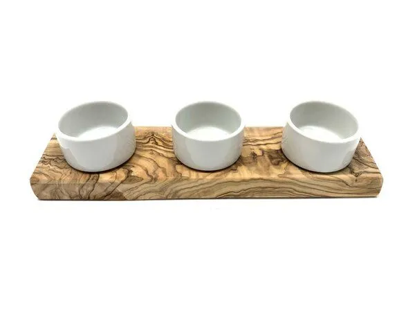 Olivenholz erleben Olivenholz erleben 3er Gewürz- und Dipschälchen FANO mit Salzschippchen – Produktbild 3 von 4