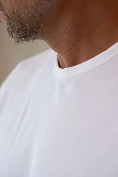 About Companions About Companions Basic T-Shirt LIRON aus Bio-Baumwollpiqué, Weiß (eco pique white), – Produktbild 4 von 4