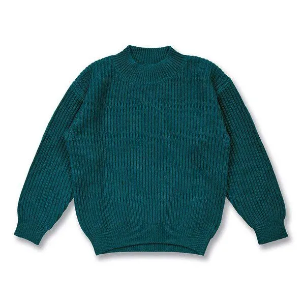 Sense Organics Sense Organics Kinder Strickpullover, Modell MARLEY, Dunkelgrün melange, – Produktbild 1 von 3