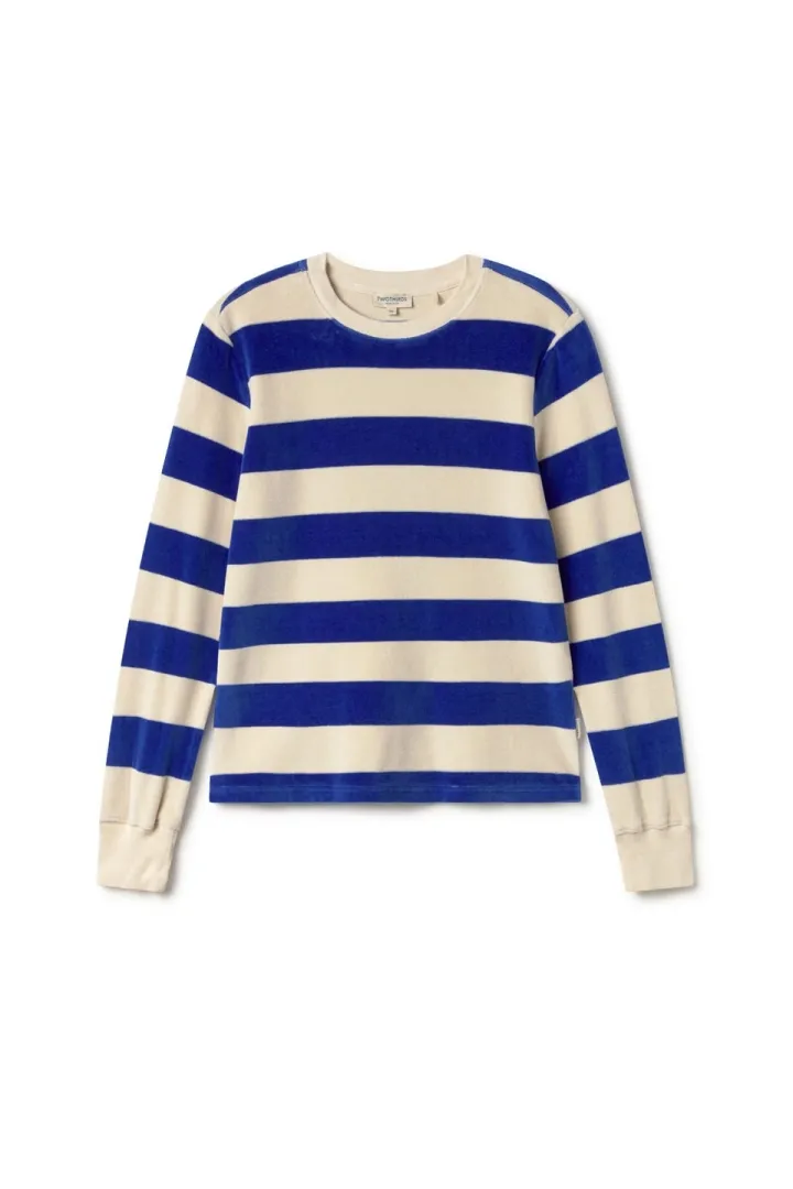 TWOTHIRDS TWOTHIRDS Damen vegan Sweatshirt Hawi Ultramarinblau Gestreift, Extra dunkelblau, – Produktbild 2 von 2