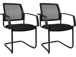 Topstar Topstar Freischwinger "BtoB 20" mit Armlehnen Netzrücken schwarz, 2 Stk. – Produktbild 1 von 1