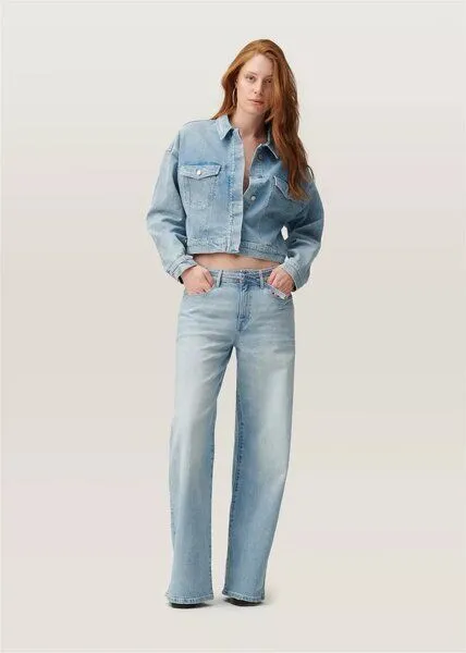 DAWN Damen Jeans SUNNY Wide Leg Minimal Stretch DAWN Baumwolle, Bright blue, – Produktbild 2 von 2