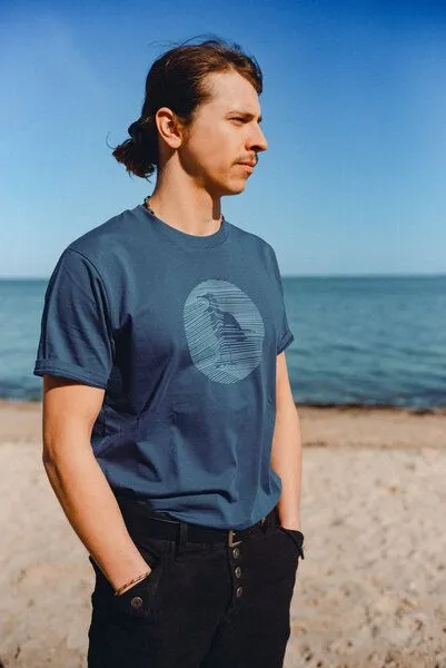 FÄDD FÄDD Herren T-Shirt Rundhals aus Bio-Baumwolle "LARINAE", Dunkelpetrol (blau), – Produktbild 3 von 3