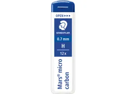 Staedtler STAEDTLER Ersatzminen für Druckbleistifte 'Mars micro carbon' Ø 0,7 mm, 12 Stk., H – Produktbild 1 von 1