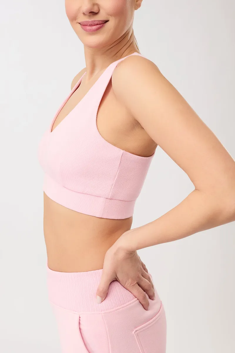 mandala MANDALA Damen vegan Sport Bh Rib Zartrosa – Produktbild 2 von 2