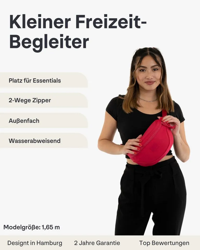Johnny Urban Gürteltasche Ben Bauchtasche Damen Herren Wasserabweisend (1-tlg), Größenverstellbar, Wasserabweisend, Rosa, – Produktbild 2 von 5
