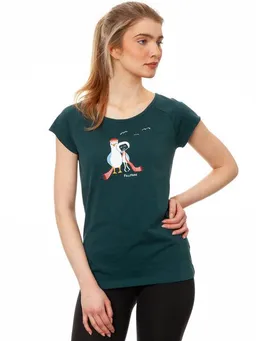 FellHerz FellHerz Damen T-Shirt Möwen-Liebe deepteal Bio & Fair & Vegan – Produktbild 1 von 1