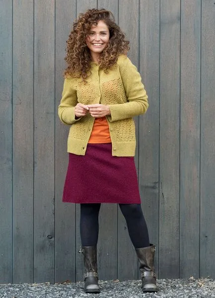 Heidekönigin Heidekönigin Ajourjacke - GOTS, Lorbeer, – Produktbild 3 von 3