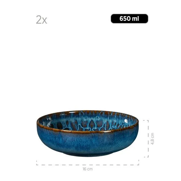 Mäser Mäser Kombiservice 8-tlg. "Trad. Tiles" Steinzeug, Blau, – Produktbild 3 von 5