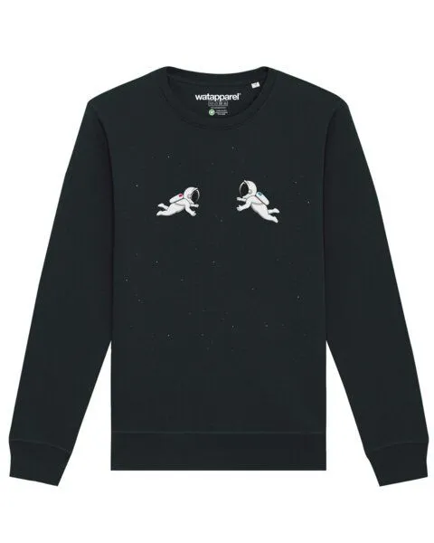 watapparel watapparel Sweatshirt Unisex Space love, Black, – Produktbild 1 von 3