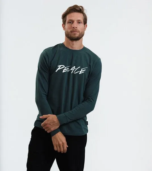 Gary Mash GARY MASH Herren Langarmshirt Peace aus Biobaumwolle, Grün, – Produktbild 1 von 4