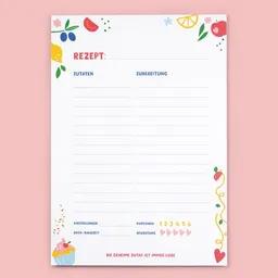 Bow & Hummingbird Bow & Hummingbird Block - Rezepte - "Die geheime Zutat ist immer Liebe" aus Recyclingpapier – Produktbild 1 von 1