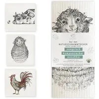 LIGARTI Schwammtücher 3er-Set »Bauernhof« von LIGARTI | wiederverwendbar | kompostierbar | Naturschwammtücher – Produktbild 1 von 1