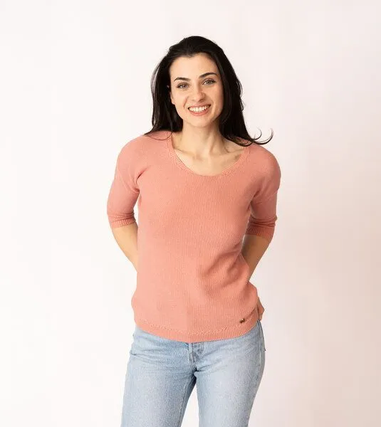 Gary Mash GARY MASH Leichter Strickpulli Valona aus Biobaumwolle, Rosa, – Produktbild 1 von 4