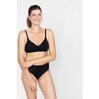 erlich textil erlich textil Elisabeth bügelloser BH mit Spitze aus Bio-Baumwolle, made in Europe, Schwarz, – Produktbild 2 von 8