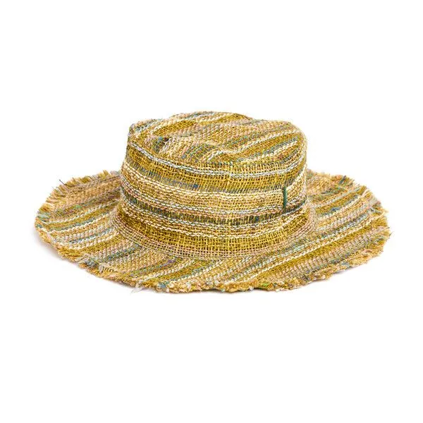 short'n'pietz short'n'pietz Sommerhut aus Hanf, Grün türkis gestreift, – Produktbild 1 von 4